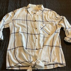 Harper Linen Blend Button Down Top‎ Size M